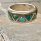 Turquoise ring Zuni wedding band size 4 sterling silver women