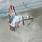 Vintage Sterling Silver MOP Multi Stone Inlay Hummingbird Ring Size 8 925