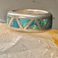 Turquoise ring Zuni wedding band size 4 sterling silver women