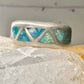 Turquoise ring Zuni wedding band size 4 sterling silver women