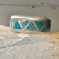 Turquoise ring Zuni wedding band size 4 sterling silver women