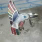 Vintage Sterling Silver MOP Multi Stone Inlay Hummingbird Ring Size 8 925