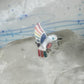 Vintage Sterling Silver MOP Multi Stone Inlay Hummingbird Ring Size 8 925
