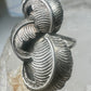 Vintage Sterling Silver Native American Leaf Statement Ring Curved Feathers Size 6 925