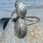 Vintage Sterling Silver Native American Leaf Statement Ring Curved Feathers Size 6 925