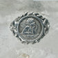 Vintage Sterling Silver Cherub Angel Cameo Ring Rope Trim Statement Size 4.75 925
