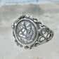 Vintage Sterling Silver Cherub Angel Cameo Ring Rope Trim Statement Size 4.75 925