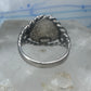 Vintage Sterling Silver Cherub Angel Cameo Ring Rope Trim Statement Size 4.75 925