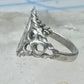 Vintage Sterling Silver Cherub Angel Cameo Ring Rope Trim Statement Size 4.75 925