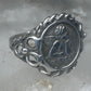 Vintage Sterling Silver Cherub Angel Cameo Ring Rope Trim Statement Size 4.75 925