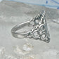 Vintage Sterling Silver Cherub Angel Cameo Ring Rope Trim Statement Size 4.75 925