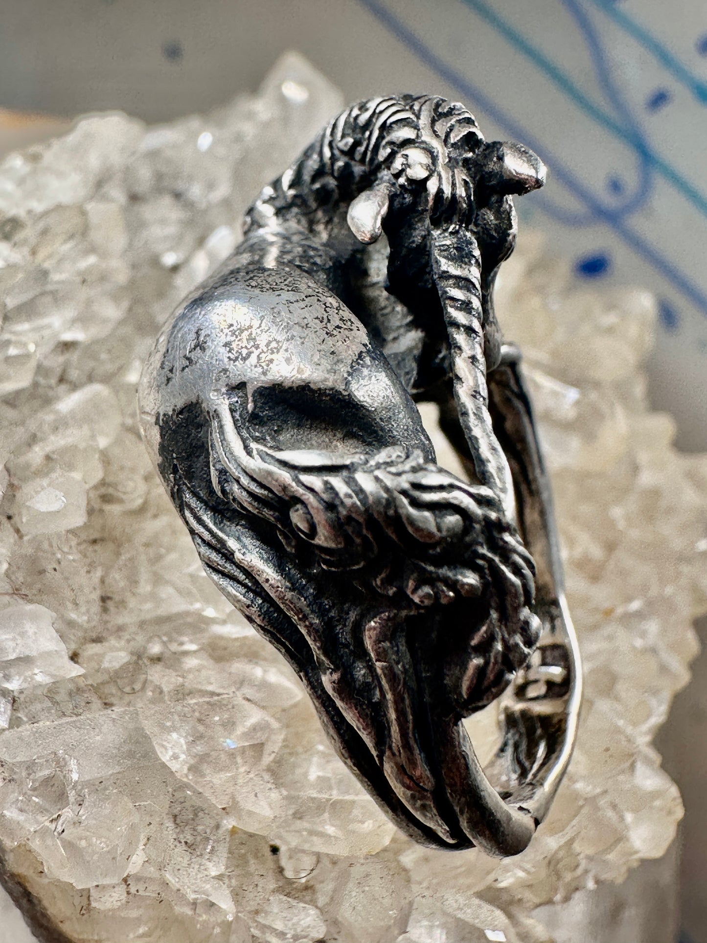 Unicorn ring James Yesberger size 7 horse w horn sterling silver women