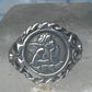Vintage Sterling Silver Cherub Angel Cameo Ring Rope Trim Statement Size 4.75 925