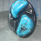 Navajo turquoise ring Heavy band sterling silver size 9 women men