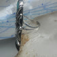 Vintage Margaret Lee Signed ML Sterling Silver Native American Turquoise Two Stone Elongated Ring Size 4.25 925