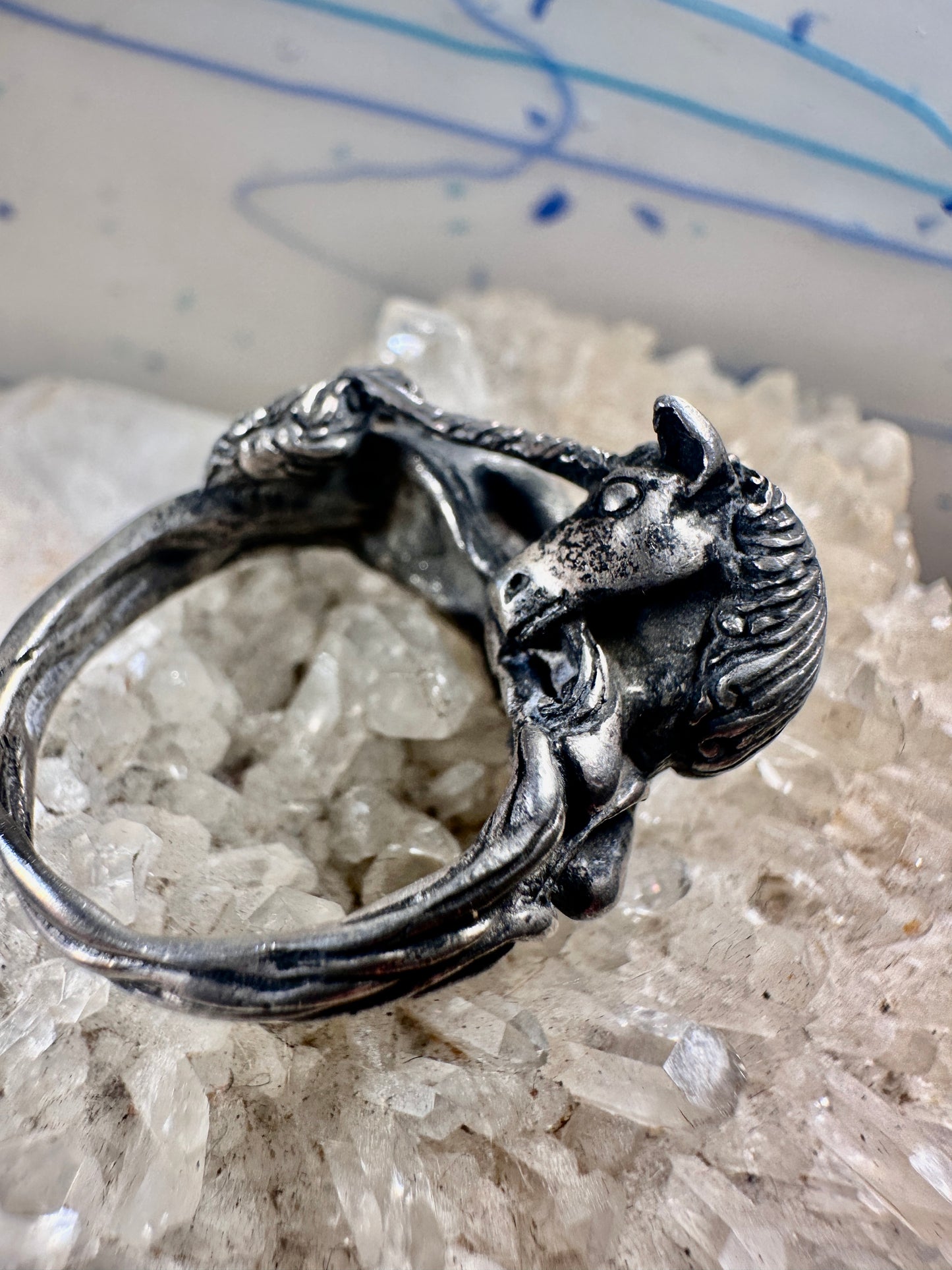 Unicorn ring James Yesberger size 7 horse w horn sterling silver women
