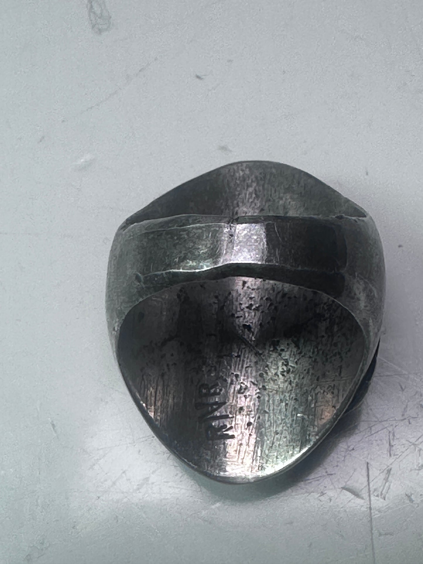 Navajo turquoise ring Heavy band sterling silver size 9 women men