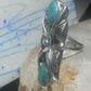 Vintage Margaret Lee Signed ML Sterling Silver Native American Turquoise Two Stone Elongated Ring Size 4.25 925