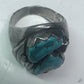 Navajo turquoise ring Heavy band sterling silver size 9 women men