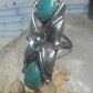 Vintage Margaret Lee Signed ML Sterling Silver Native American Turquoise Two Stone Elongated Ring Size 4.25 925