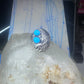 Navajo turquoise Eagle ring vintage heavy band sterling silver size 11.75 women men