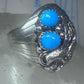 Navajo turquoise Eagle ring vintage heavy band sterling silver size 11.75 women men