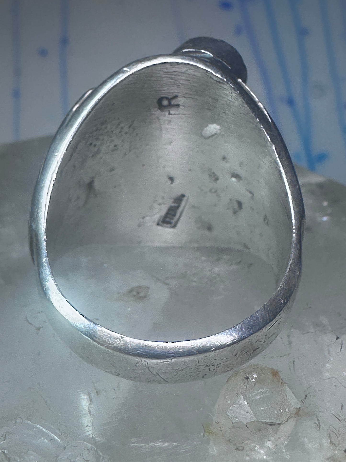 Navajo turquoise Eagle ring vintage heavy band sterling silver size 11.75 women men