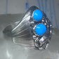 Navajo turquoise Eagle ring vintage heavy band sterling silver size 11.75 women men