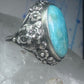 Art Deco Edwardian tiger ring Amazonite floral flowers sterling silver size 3 women girls