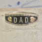 Dad ring Fathers Day Band leaves Size 8 sterling silver men