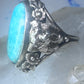 Art Deco Edwardian tiger ring Amazonite floral flowers sterling silver size 3 women girls