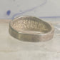 Dad ring Fathers Day Band leaves Size 8 sterling silver men