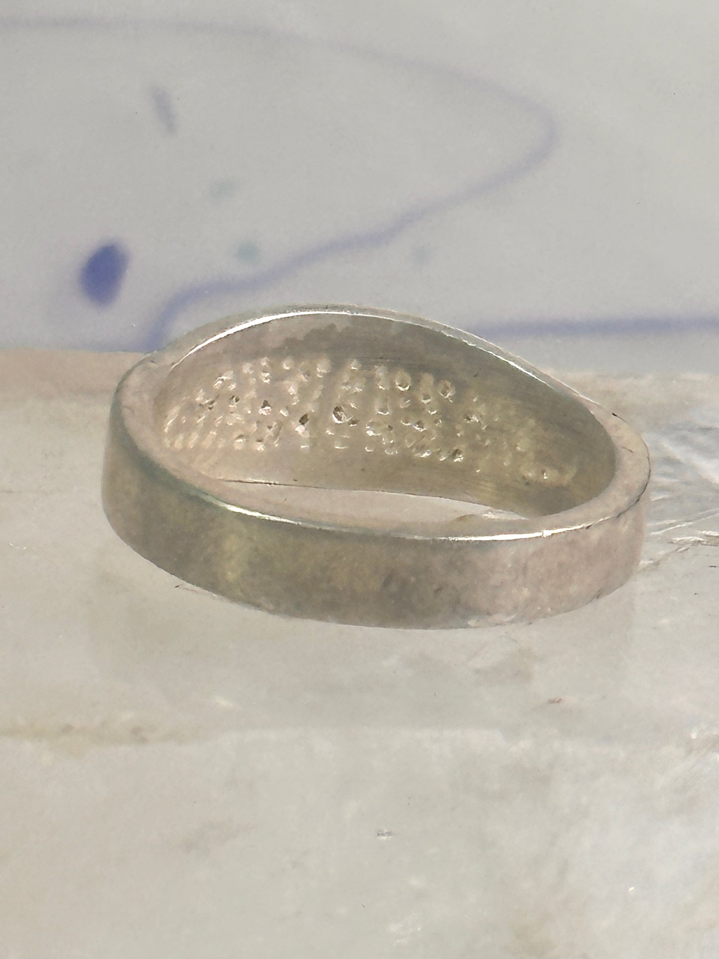Dad ring Fathers Day Band leaves Size 8 sterling silver men