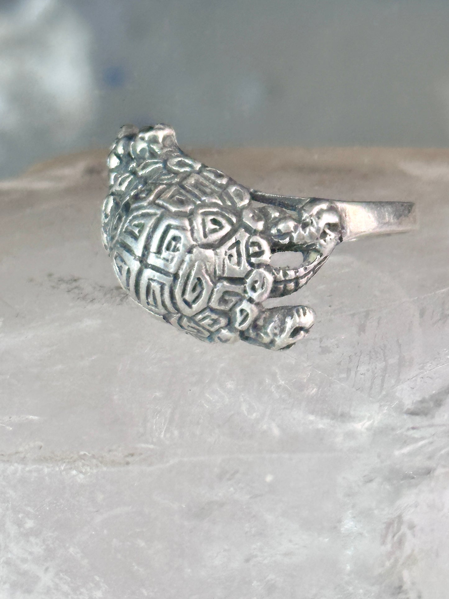 Turtle ring tortoise band size 5.25 sterling silver women girls