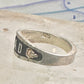 Dad ring Fathers Day Band leaves Size 8 sterling silver men