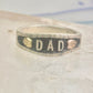 Dad ring Fathers Day Band leaves Size 8 sterling silver men