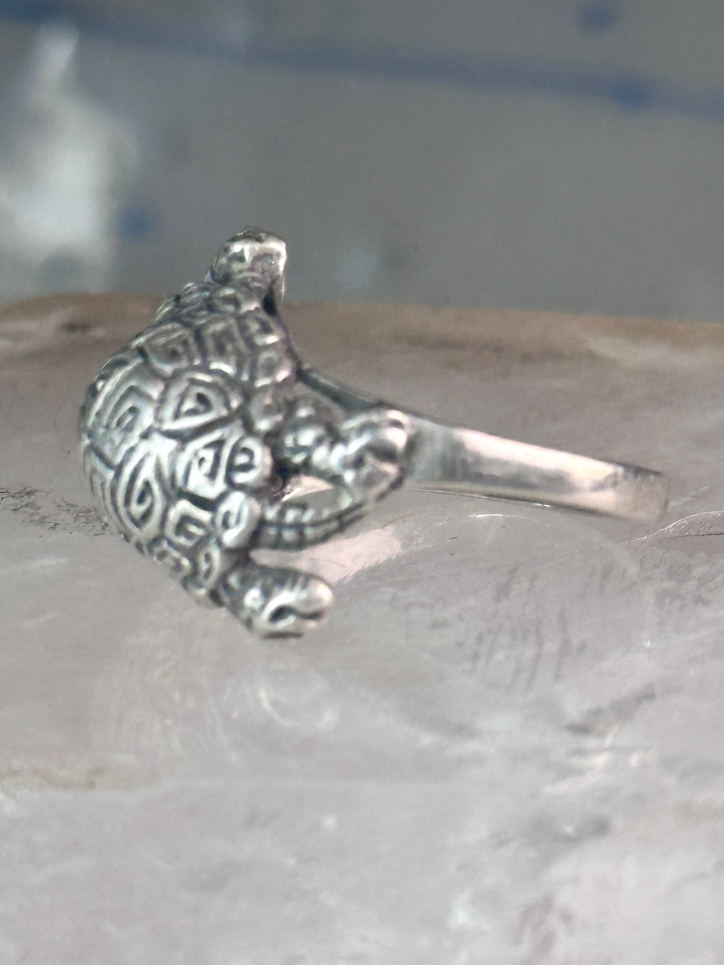 Turtle ring tortoise band size 5.25 sterling silver women girls