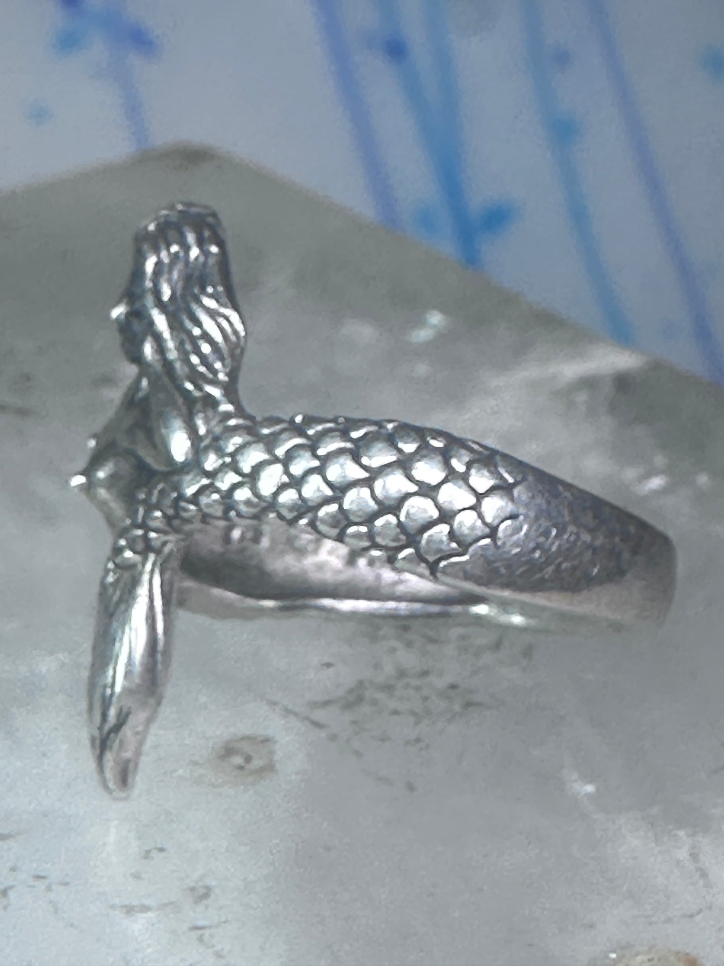 Mermaid ring figurative sterling silver size 5.75 women girls