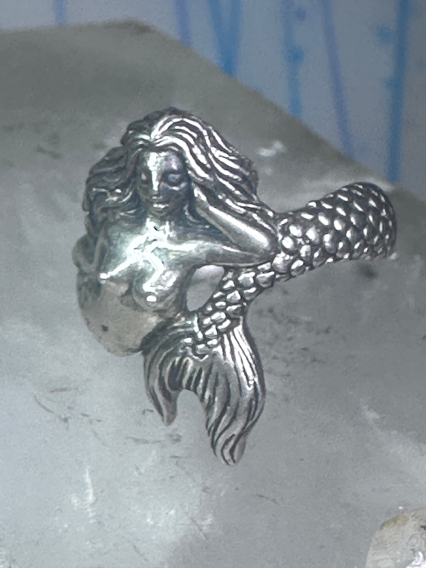 Mermaid ring figurative sterling silver size 5.75 women girls