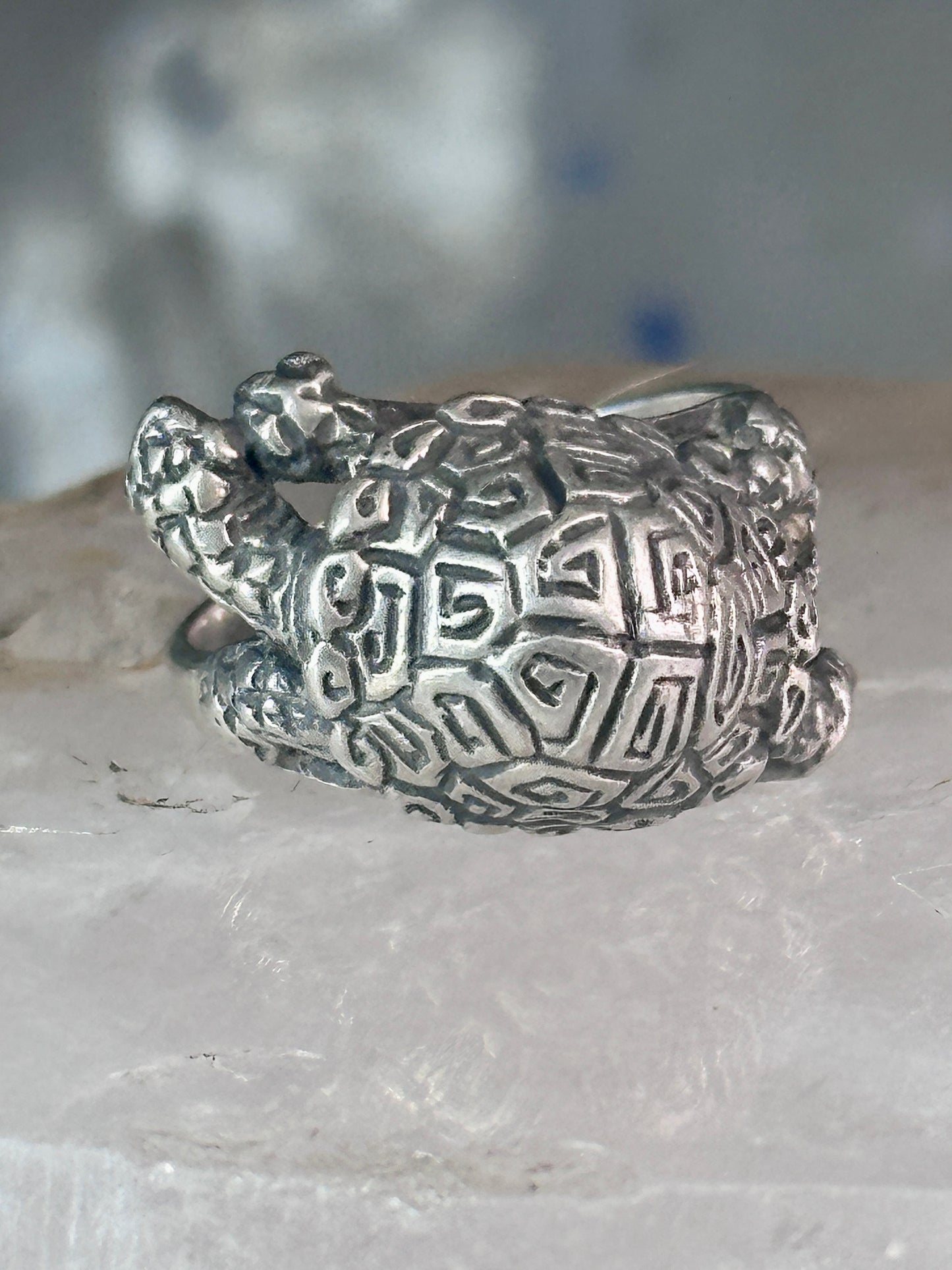 Turtle ring tortoise band size 5.25 sterling silver women girls