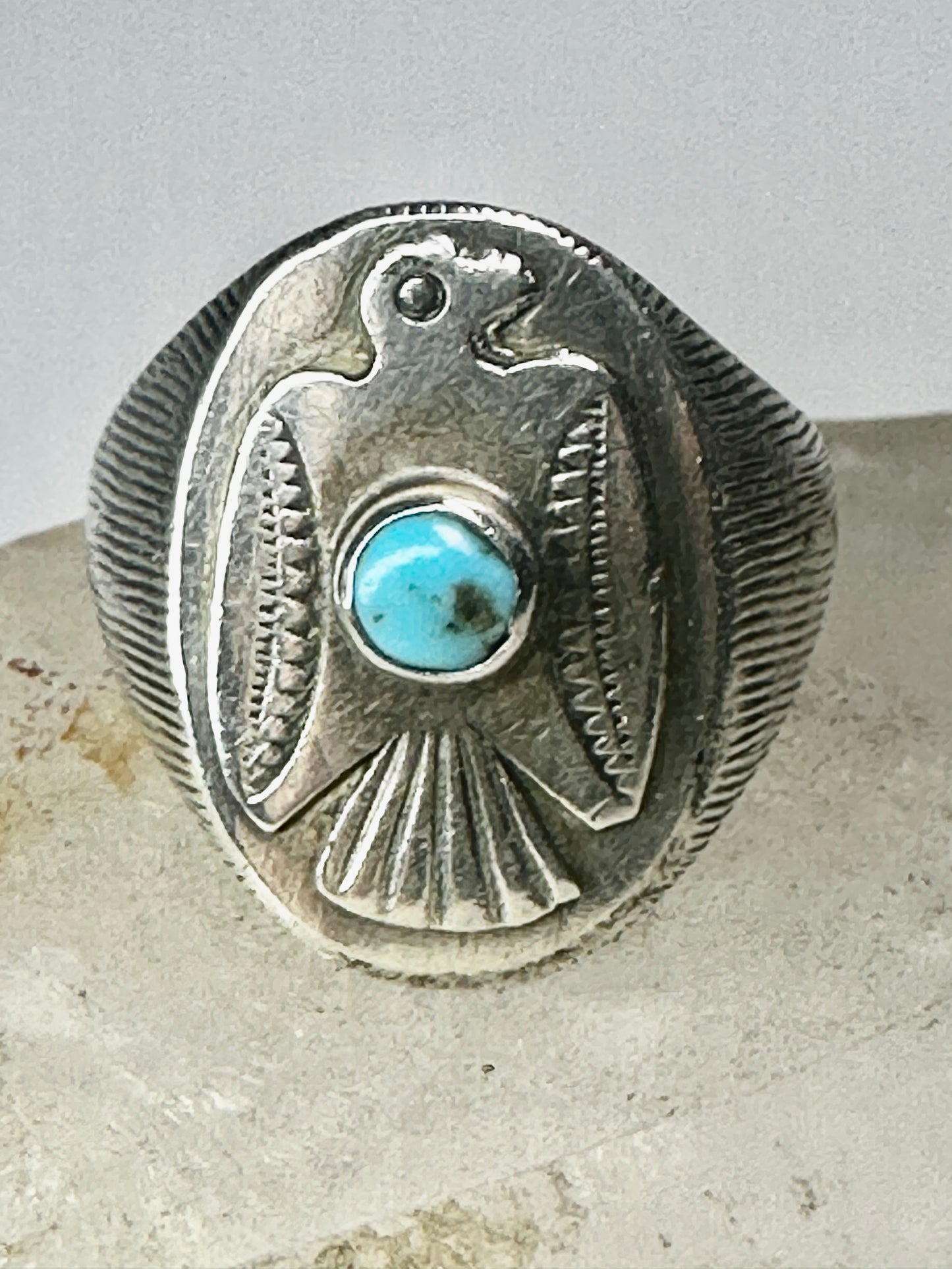 Phoenix ring Navajo band size 9.50 sterling silver women men