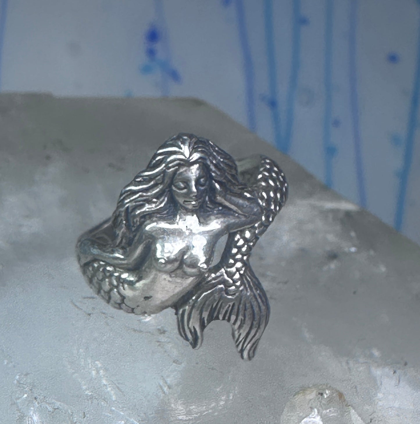 Mermaid ring figurative sterling silver size 5.75 women girls