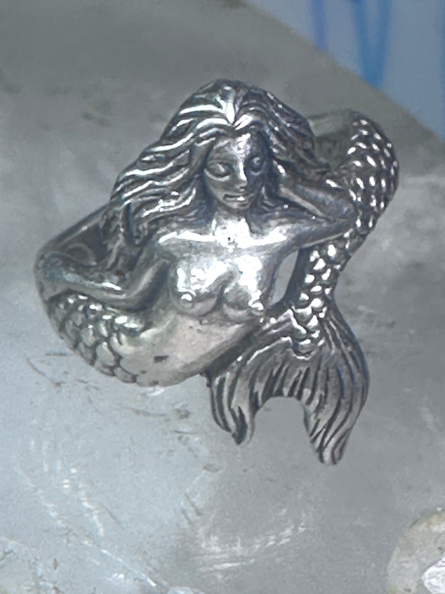Mermaid ring figurative sterling silver size 5.75 women girls