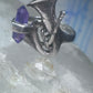 Trumpet ring amethyst horn musical instrument band sterling silver size 7.50 women girls