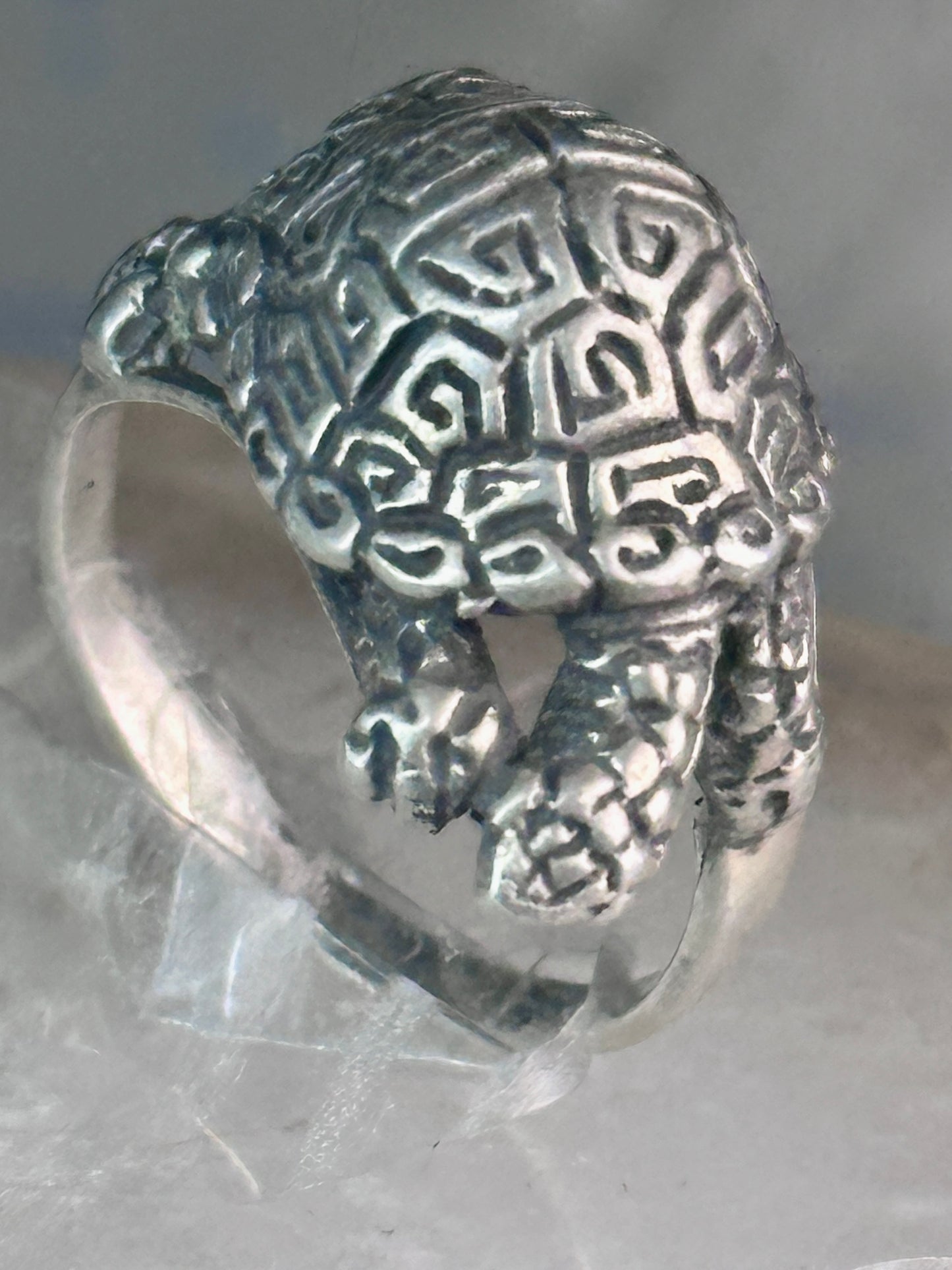 Turtle ring tortoise band size 5.25 sterling silver women girls