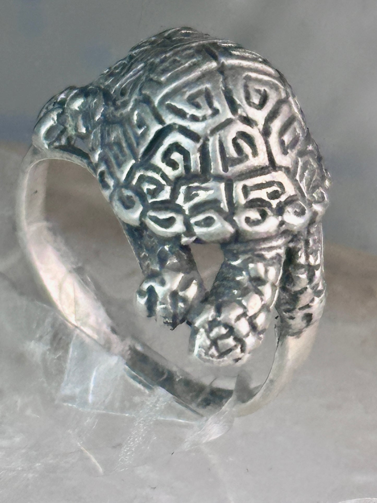 Turtle ring tortoise band size 5.25 sterling silver women girls