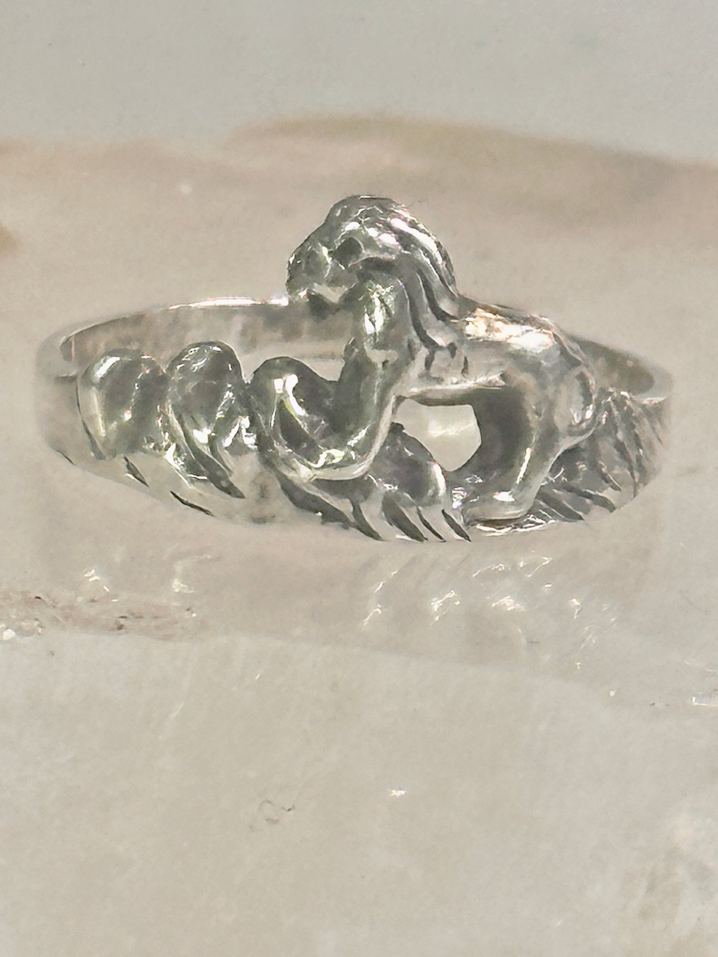 Lion Ring animal band Size size 7.25 sterling silver women girls