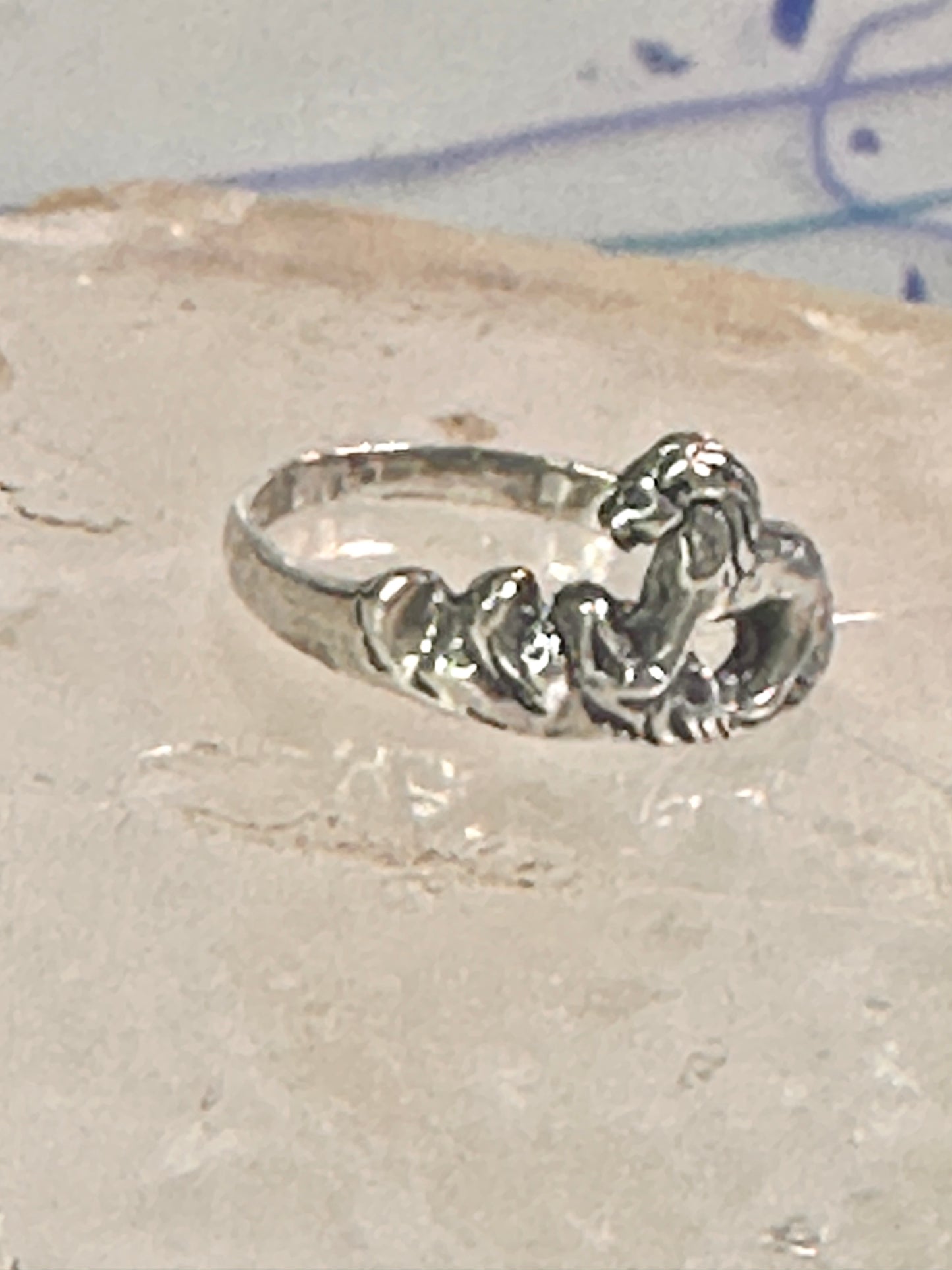 Lion Ring animal band Size size 7.25 sterling silver women girls