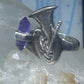 Trumpet ring amethyst horn musical instrument band sterling silver size 7.50 women girls