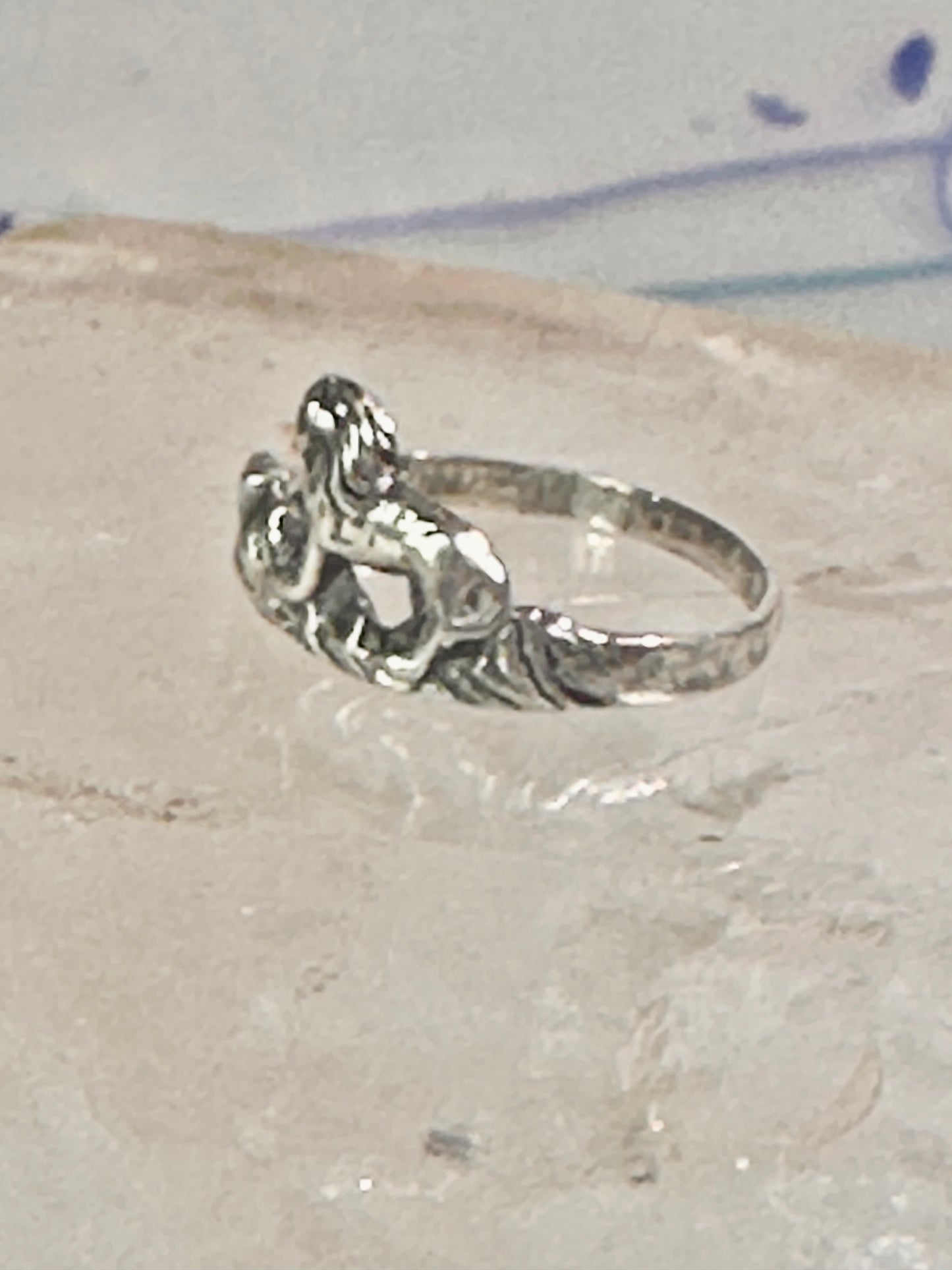 Lion Ring animal band Size size 7.25 sterling silver women girls
